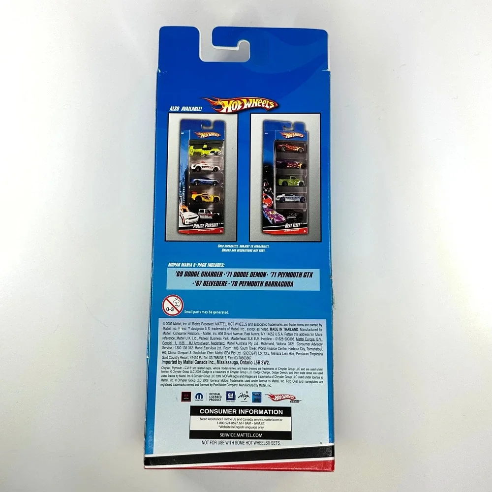 Hot Wheels Mopar Mania 5-Pack 2009 Dodge Charger Plymouth GTX Belvedere Diecast